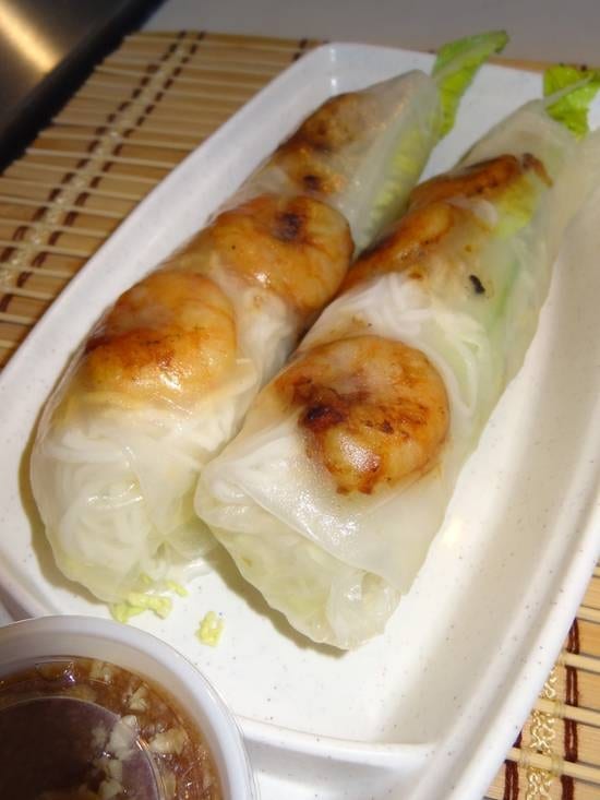 215 Grilled Salmon Spring Rolls.