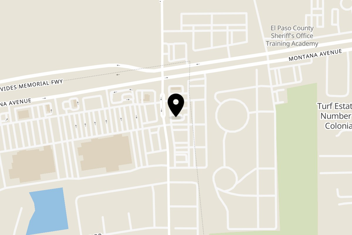 Map showing the location of Pho Tre Bien Montana Ave on 12302 Montana Ave #502 in El Paso